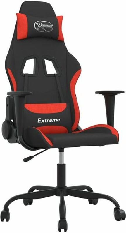 vidaxl Gamingstuhl mit Massagefunktion aus Stoff in Schwarz und Rot - Bild 1