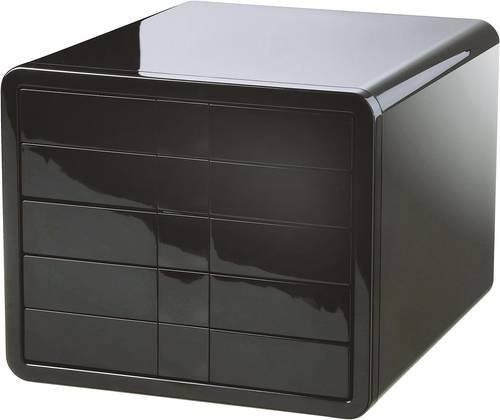 HAN Schubladenbox i-BOX Dokumentenbox aus Kunststoff mit 5 Schubfächern für DIN A4, Schwarz - Bild 1