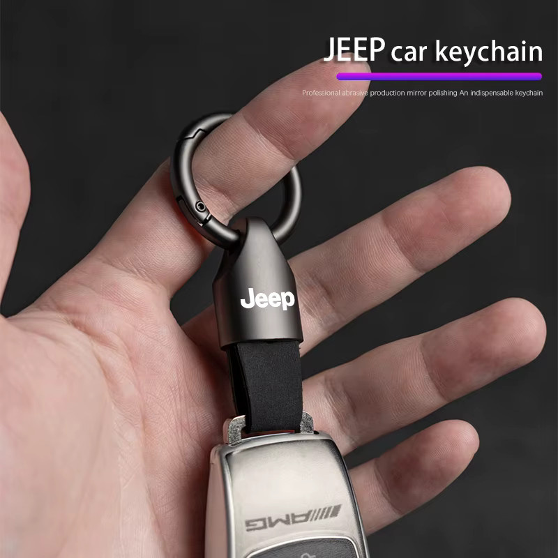 Jeep Autoschlüsselanhänger, Zinklegierung, Leder, Damen & Herren - Bild 3