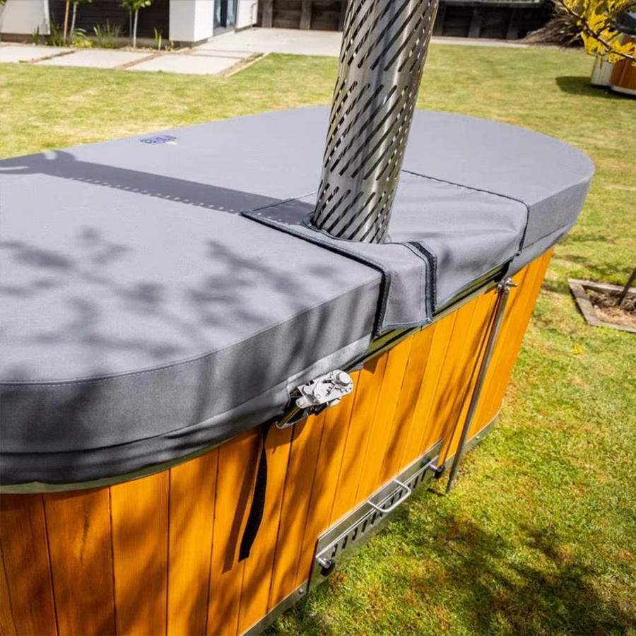 Holzbeheizter Außenwhirlpool aus Rotzedernholz für 2-4 Personen in Braun - Bild 3