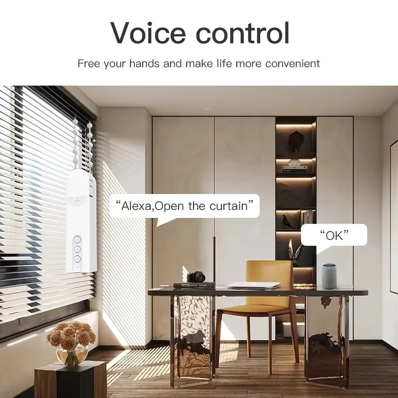 XIAORAN Tuya Smart Blind Motor mit Zigbee, Wifi und Bluetooth zur App-Steuerung für automatische elektrische Rollläden und Vorhänge, Farbe: Weiß - Bild 4