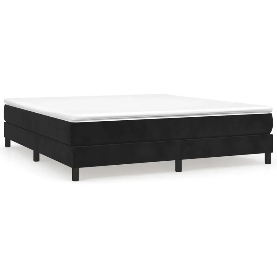 vidaXL Boxspringbett aus Samt in Schwarz, B/T/H: 180 x 200 x 203 cm - Bild 2