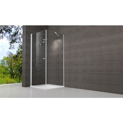 WELLWATER Smart Drehtür aus Glas in Silber und Transparent, B: 80 cm, H: 195 cm - Bild 2