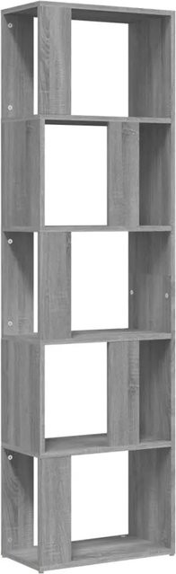 vidaXL Bücherregal Grau aus Holzwerkstoff B: 45 cm, T: 24 cm, H: 160 cm - Bild 1
