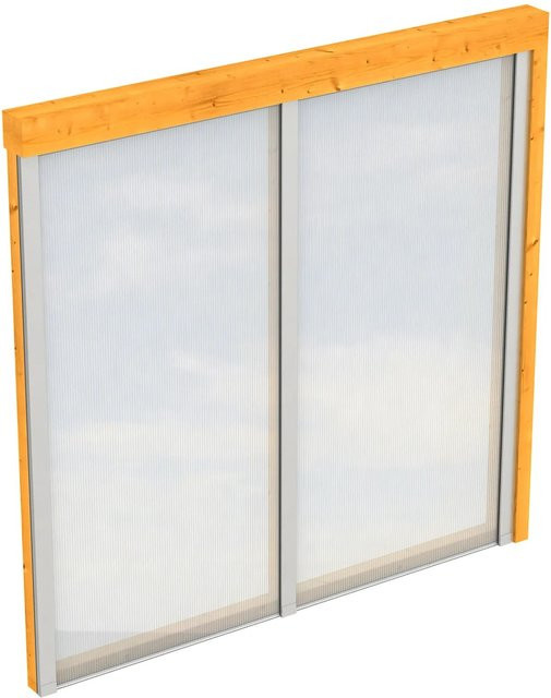 Skan Holz Seitenwand mit Polycarbonatplatten für Lean-to Schuppen, Eiche Hell, B/H: 205 x 200 cm - Bild 1