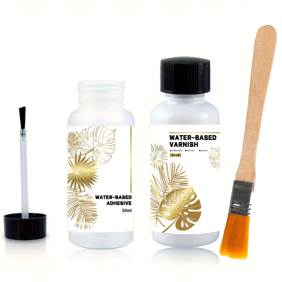 Goldfolien-Klebeset mit Pinsel – Wasserbasierter Metallkleber in Gold für Bastel-, Mal- und Kunstprojekte (50 ml oder 100 ml) - Bild 1