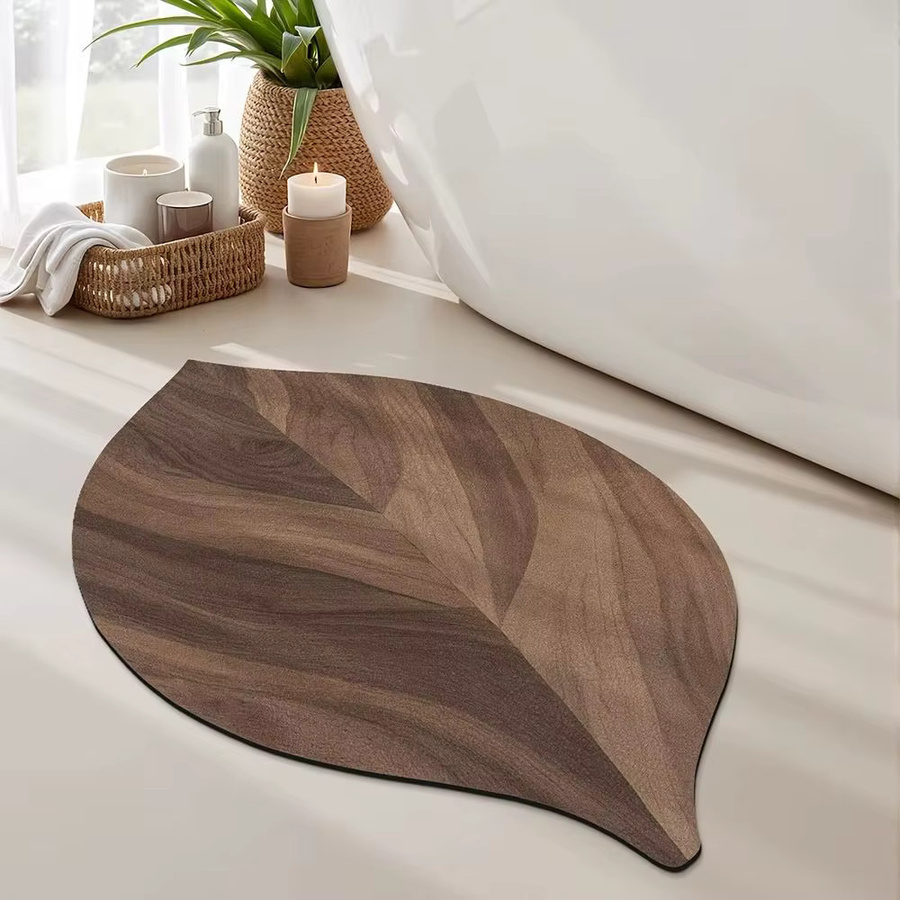 VIKAMA Blumenteppich in Braun mit floralem Design, wasserabsorbierend und rutschfest - Bild 1