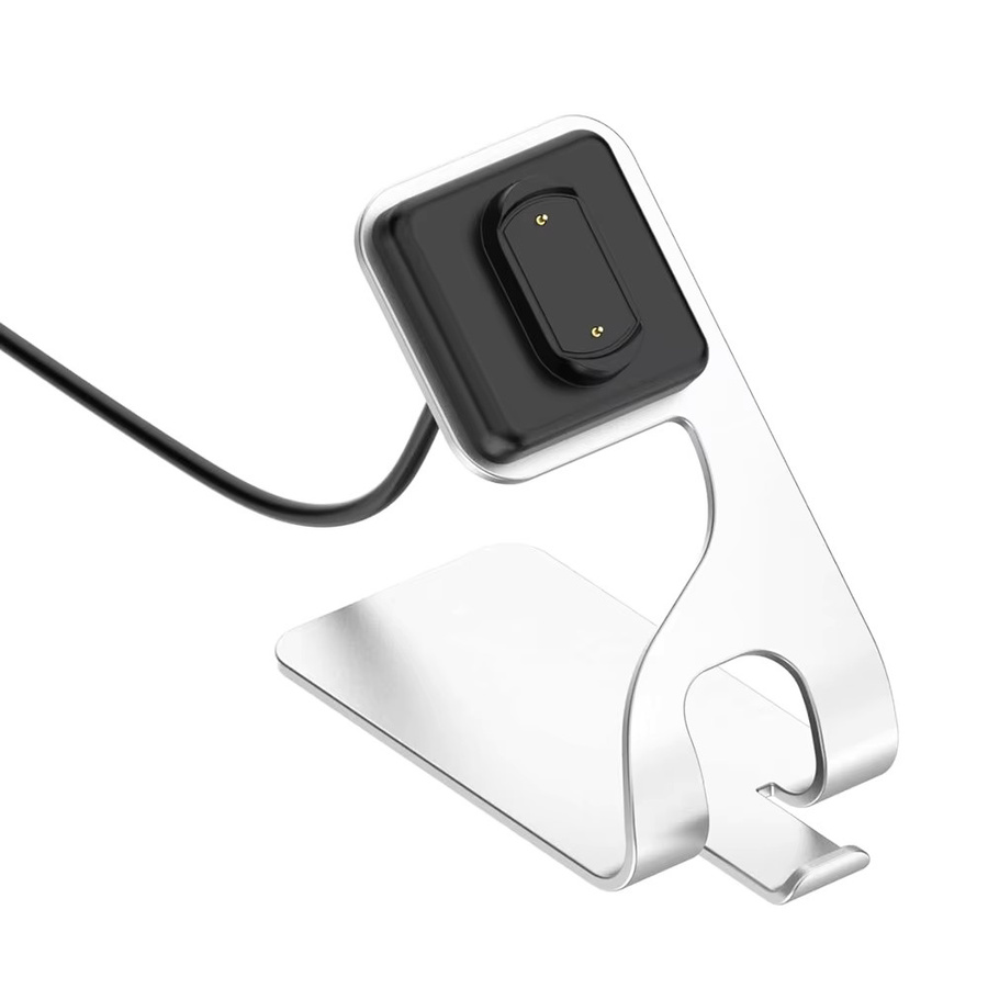 Hujerl Metall-Ladeständer für Amazfit GTR 4, GTR 4 Pro, GTS 4, T-Rex 2, GTS 3, GTR 3, GTR 3 Pro, T-Rex Ultra und CHEETAH PRO Ladestation in Silber - Bild 2