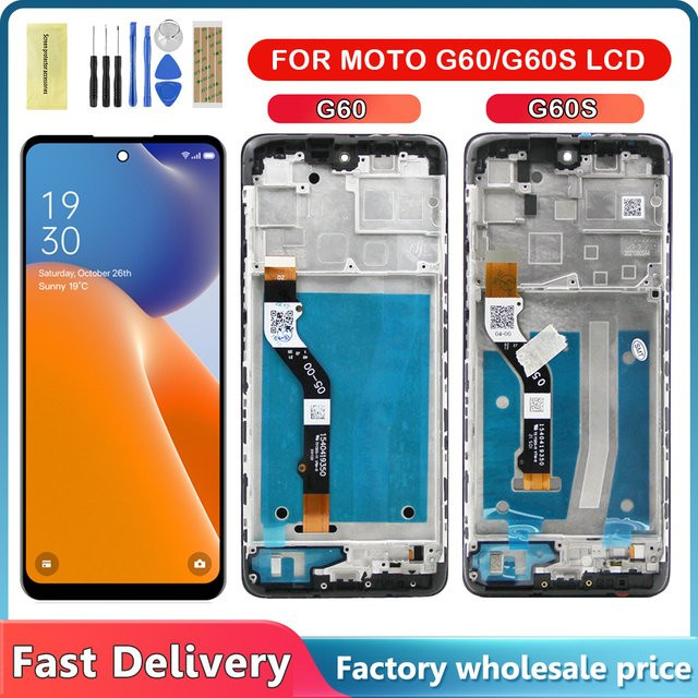 Motorola Moto G60 LCD Display Touchscreen Digitizer Montage Ersatz in Schwarz für 6,8 Zoll Modelle XT2135-1 und XT2133-1 - Bild 1