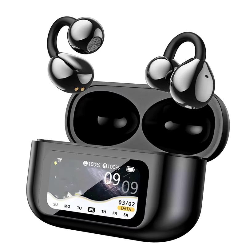 UYUXIO KI-Sprachübersetzungs-Kopfhörer mit LCD-Display, Bluetooth In-Ear Ohrhörer für Echtzeit-Übersetzungen in 150 Sprachen, Schwarz - Bild 6