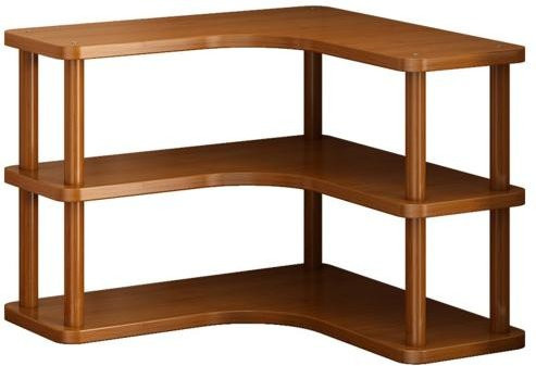 Yousheng Holz Desktop Aufbewahrungsregal in Braun, Multifunktionaler Eck-Organizer für Teetische und Schreibtische mit 3 Ebenen - Bild 1