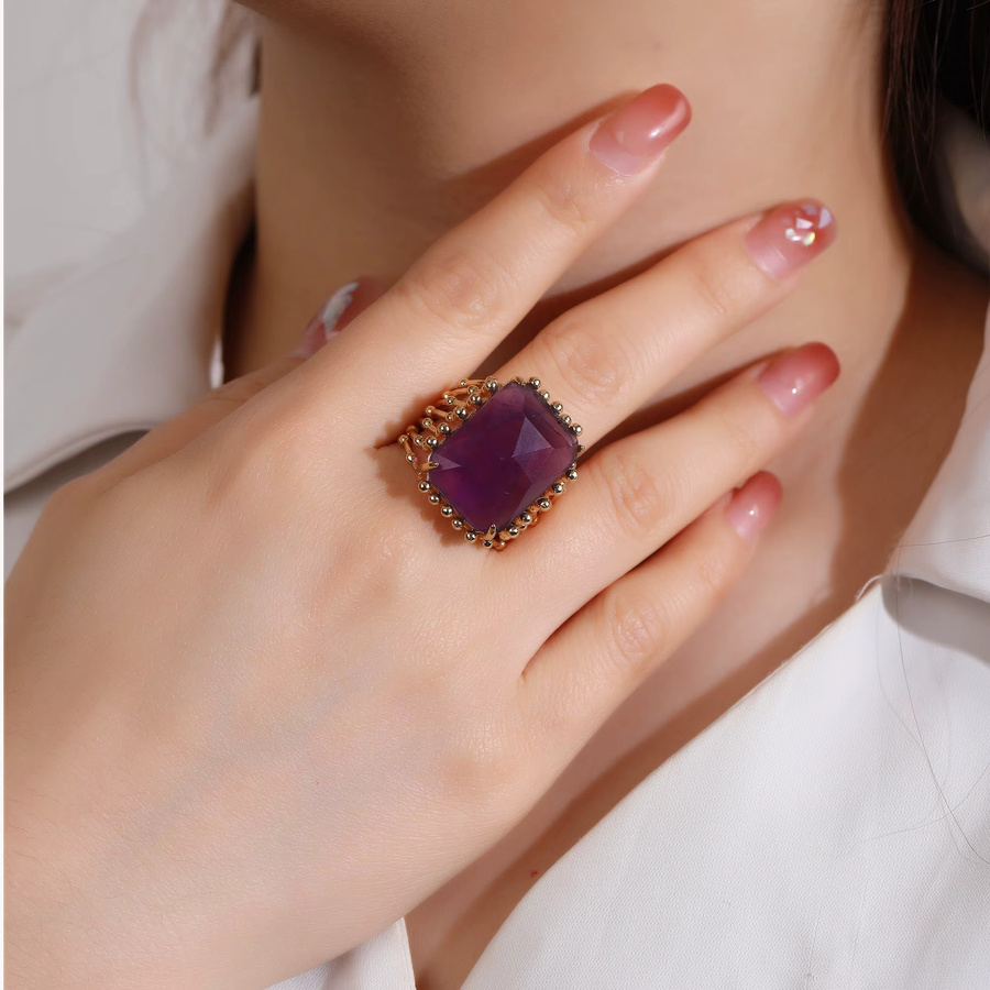 AMAZETSH Ring, 18 Karat vergoldet, Gold, Damen - Bild 3