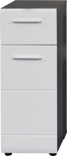 Trendteam Bad-Hochschrank LineSkinBD Weiß Hochglanz Kassetten-Optik Breite: 30 cm, Tiefe: 31 cm - Bild 1