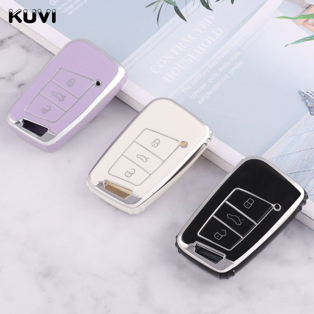 Kuvi TPU Auto Remote Key Case Cover Shell für VW Volkswagen Passat B8 Magotan und Skoda Kodiaq A7 Smart Keyless - Bild 1