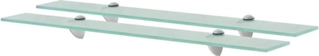 vidaXL Schweberegale aus gehärtetem Sicherheitsglas, 2er Set, transparent, B: 70 cm, H: 10 cm, Tiefe: 8 mm - Bild 1