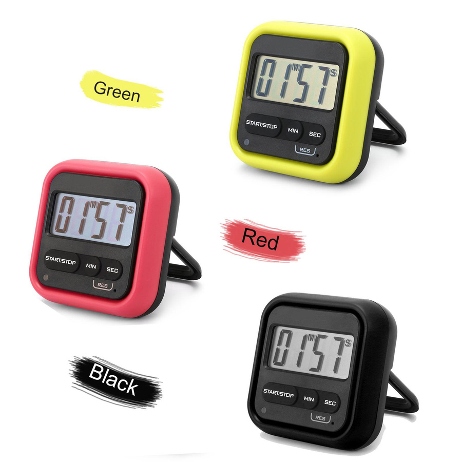 TOMTOP JMS Digitaler Küchentimer mit lautem Alarm und großem LCD-Display in Schwarz oder Grün - Bild 4