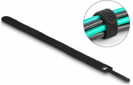 Delock Klettkabelbinder Schwarz 10 Stück L: 200 mm, B: 12 mm - Bild 1
