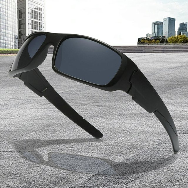 Polarisierte Sportsonnenbrille, Wrap, Unisex, Vollrand, Schwarz, Kunststoff - Bild 1