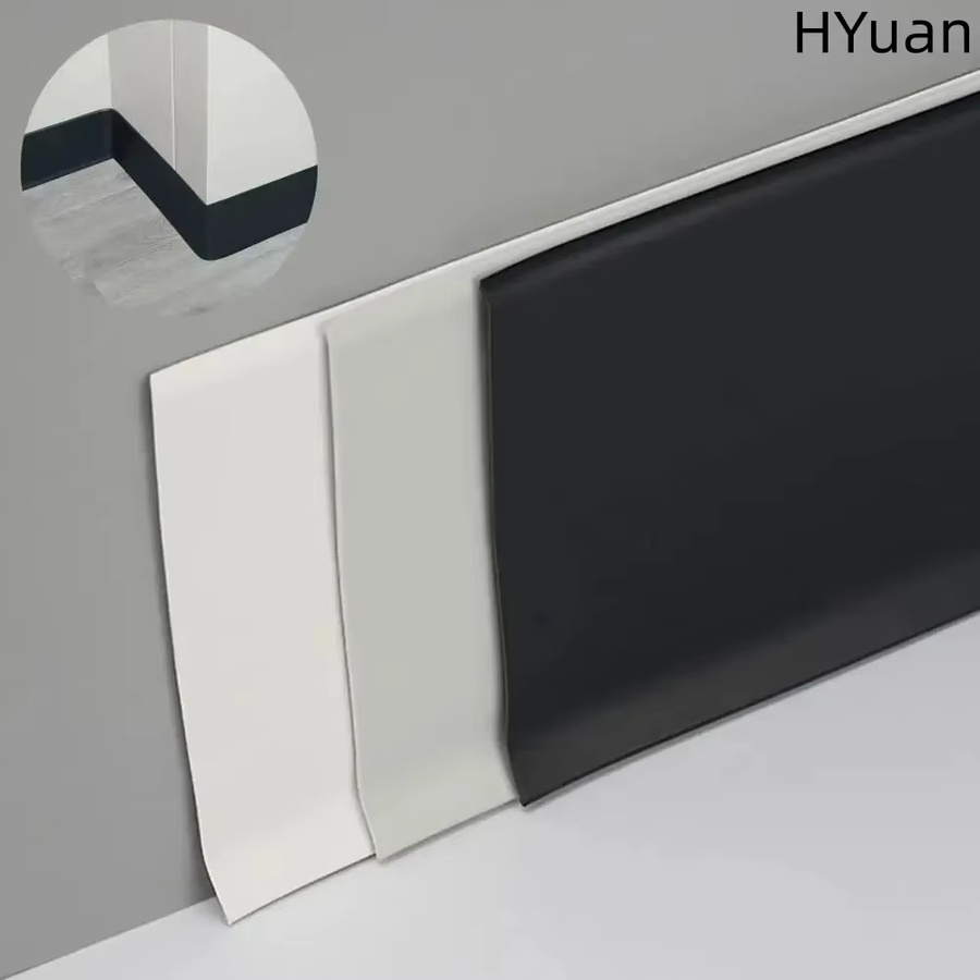 HYuan Selbstklebende Fußleiste aus Vinyl in Schwarz, Flexibler Zierstreifen als Wandverkleidung, Länge: 2 m - Bild 3