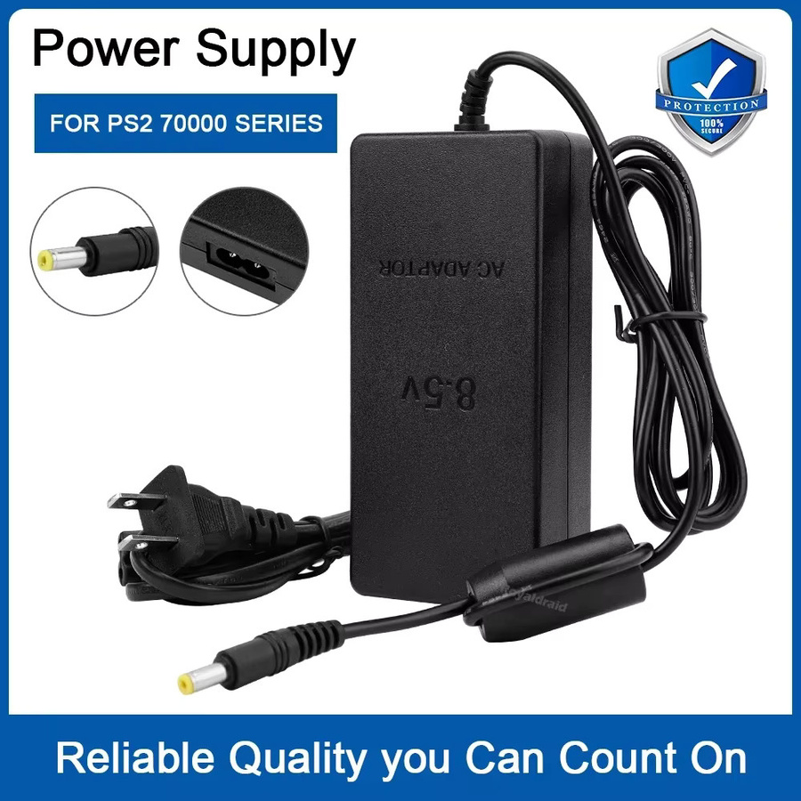 Sony Netzteil für PlayStation 2 Slim 70000 Konsole, Ersatz-AC-Adapter Ladekabel in Schwarz, 8,5V DC - Bild 2