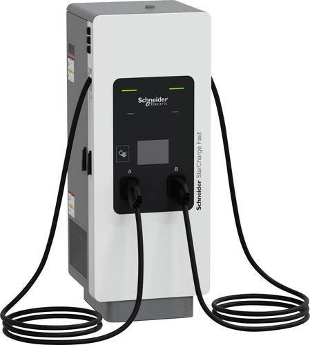 Schneider Electric Ladestation Typ 2 320kW mit NFC und RFID, Floor Standing, Weiß - Bild 1