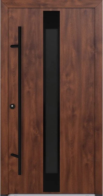 FM Türen Innenbeschläge Set Modell 25 AS68 in Nussbaum mit Stahlbeschlägen, Links, B: 100 cm, H: 200 cm - Bild 1