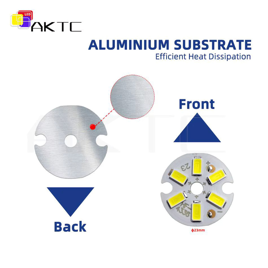 Ankatec 5er Set LED Rundplatten aus Aluminium mit 3W Konstantstrom 300mA, Farbe Weiß, Durchmesser: 23 mm, 32 mm und 40 mm - Bild 2