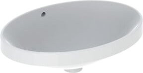 Geberit Einbauwaschtisch VariForm aus Keramik in Weiß mit Überlauf und ovaler Form, B: 55 cm, T: 40 cm - Bild 1