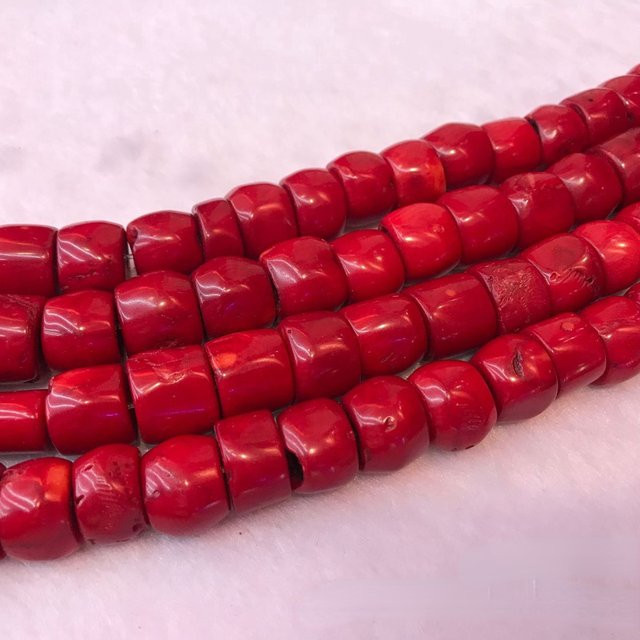 YOUCAIHUA JEWELRY Spacer-Perlen rote Koralle, Naturstein, Damen - Bild 1