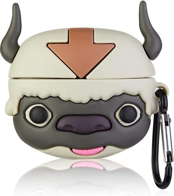 Silikonhülle für Apple AirPods 1, 2 und AirPods Pro mit 3D Cartoon Design Schwarzer Stier in Schwarz und Multicolour - Bild 1