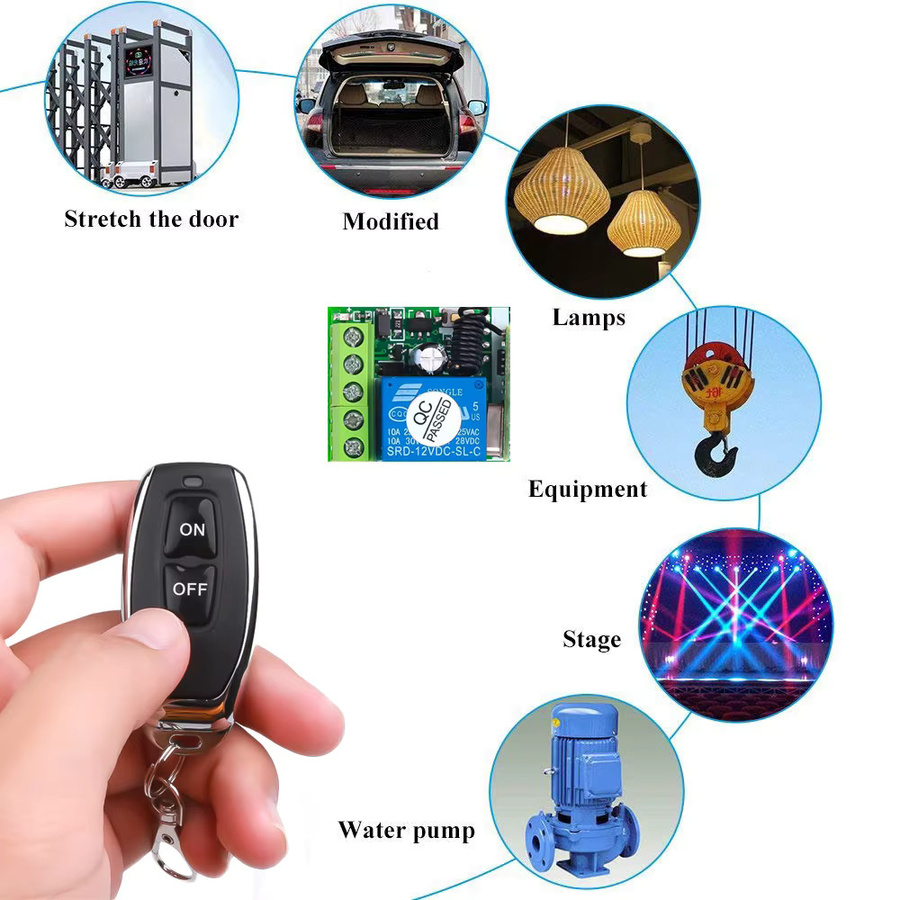 CENTURY AOKE 433 MHz Fernbedienung Schalter mit 1CH Relais Modul Empfänger und Sender für DC12V 10A LED-Leuchten - Bild 5