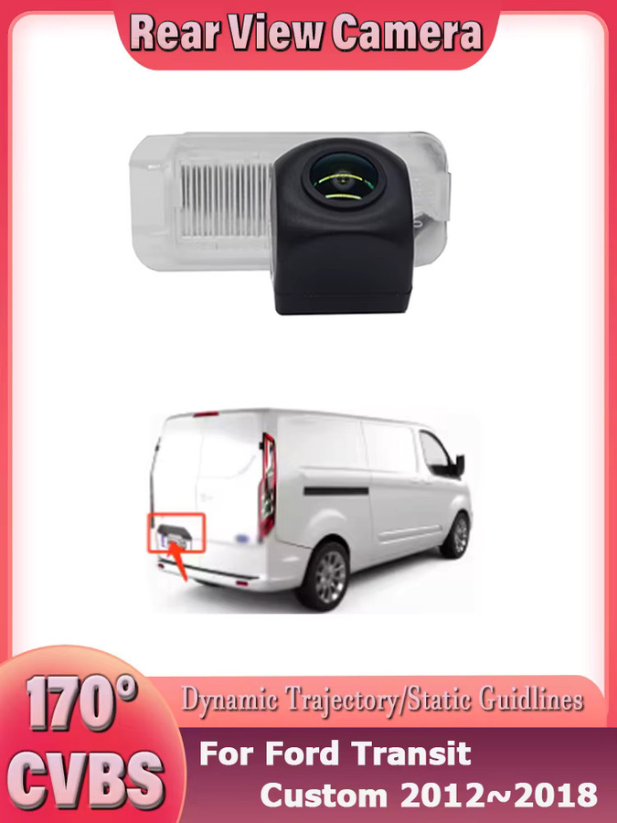 CARBAOHUI Rückfahrkamera für Ford Transit Custom, Farbe: Schwarz - Bild 1