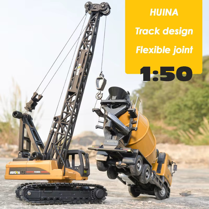 Huina Kran Loader Dumper Lkw, Modell, Metall, 1:50 - Bild 2