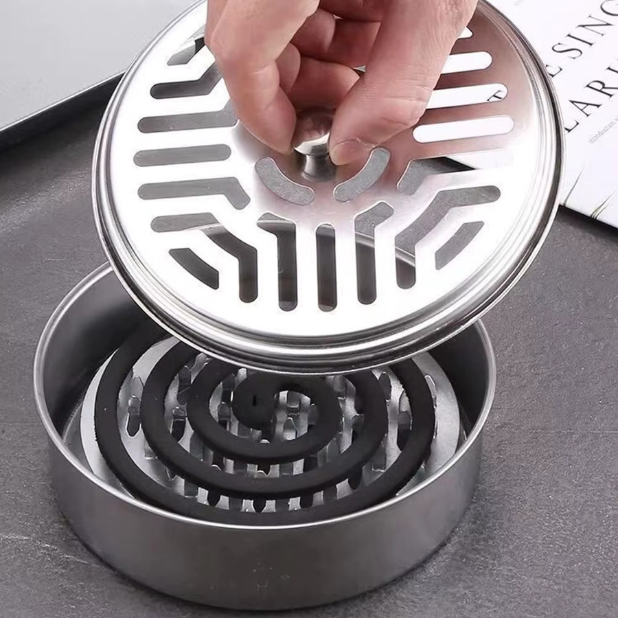 WYMECT Mückenspulenhalter aus Edelstahl mit Abdeckung in Silber - Bild 5