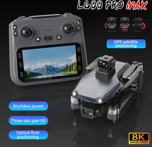 WDSZKMYF L600 Pro MAX Drohne mit 4K HD Kamera, 3-Achsen Gimbal, GPS und Hindernisvermeidung, Grau - Bild 1