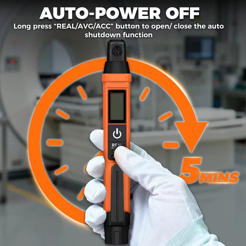 POROMETISTO Mini Geigerzähler Nuklearer Strahlungsdetektor in Orange mit Röntgen-Gamma-Beta-Detektor und Ton- und Lichtalarm - Bild 4