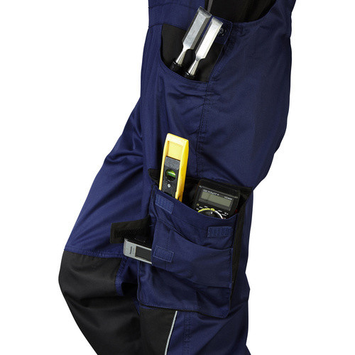 safety and more Latzhose EXTREME in Ultramarinblau/Schwarz mit Reflexstreifen aus Poly-Cotton in Größe S - Bild 2