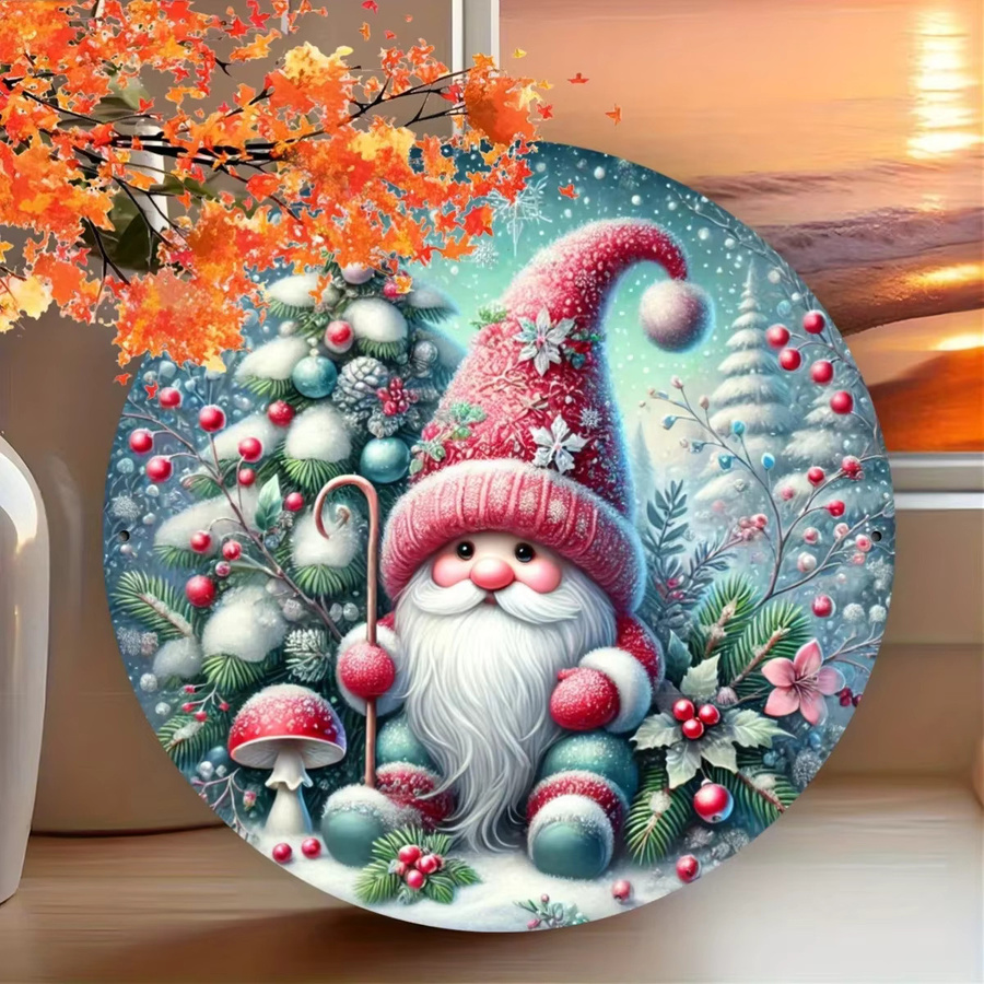 Potdemiel Weihnachtszwerg-Schild aus Eisen und Aluminium in Schwarz als festliche Wanddekoration für Zuhause, Bar oder Café - Bild 3
