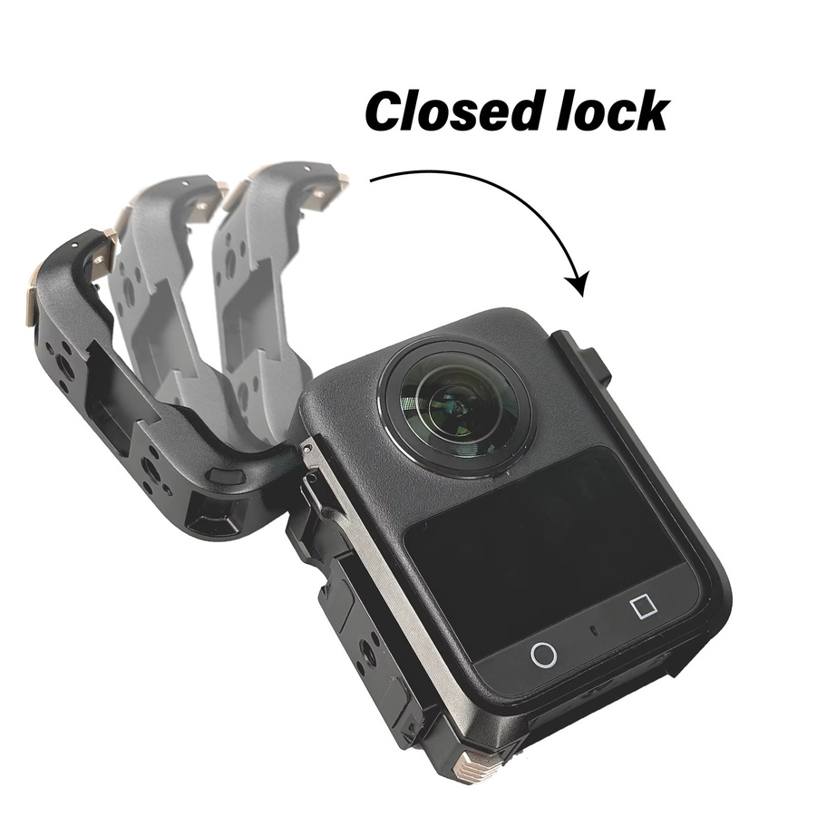 DJI Osmo 360 Kamerakäfig aus Aluminium in Schwarz mit Metallgehäuse und Erweiterungshalterungen - Bild 2