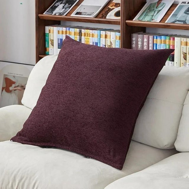 Serene Homes Chenille-Kissenbezug in Violett, quadratische Schutzhülle für Sofakissen und Wohnzimmer-Rückenkissen, B/T/H: 65 x 65 x 1 cm - Bild 1