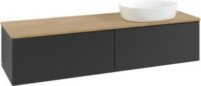 V&B Waschtischunterschrank Antao mit Frontstruktur in Eiche Honigbraun, B: 160 cm, T: 50 cm - Bild 1