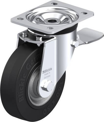 Blickle Lenkrolle LK-SE 160K-ST mit Feststeller in Schwarz Anthrazit Silber, Rad-Durchmesser: 160 mm, Tragfähigkeit: 450 kg - Bild 1