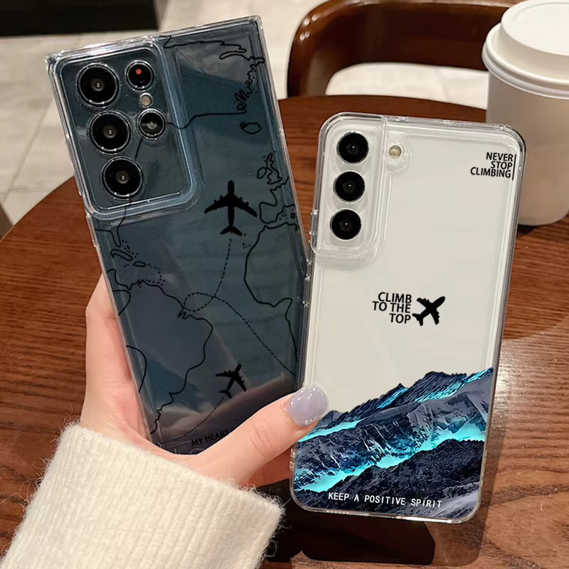 Schneeberg-Reisekarten Handyhülle für Samsung Galaxy S26 S25 S24 S23 Ultra S22 Plus S21 FE Edge Transparente Weiche Schutzhülle - Bild 1