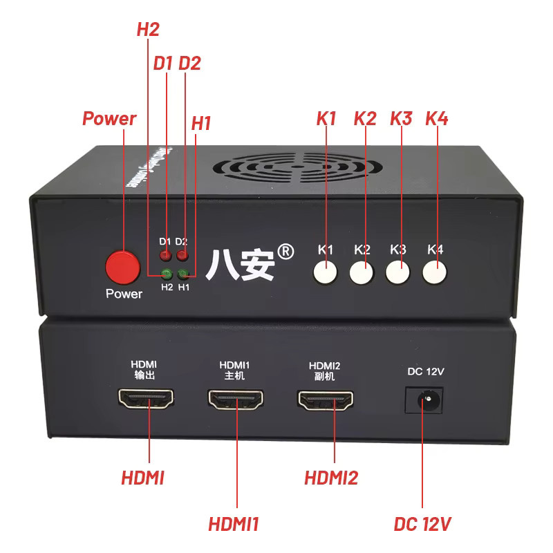 BAAN 6. Generation Fuser Video Overlay Box HDMI Videoprozessor für 2K144 und 1K240 in Schwarz - Bild 3