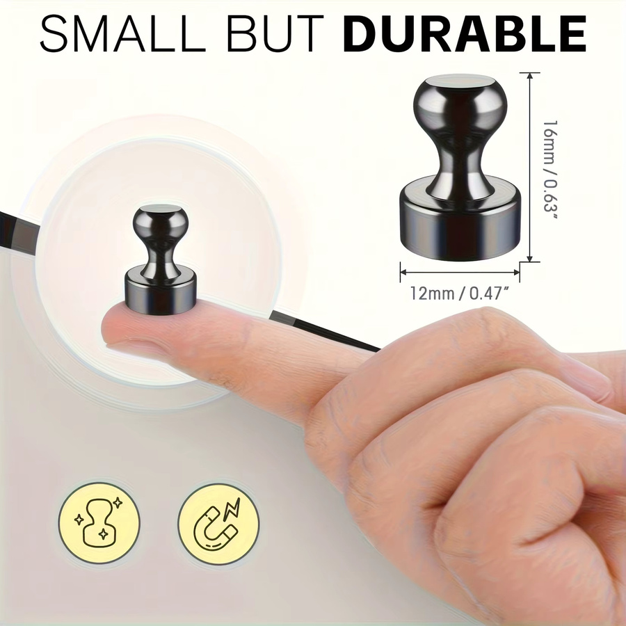 24 dekorative Magnet-Reißzwecken aus Metall für Whiteboard und Kühlschrank - Bild 2
