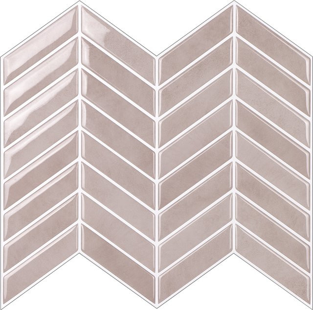10 Stück Vividtiles 3D Wandaufkleber mit Fischgrätenmuster, selbstklebend und wasserdicht, geometrische Fliesenaufkleber für Badezimmer und Heimrenovierung - Bild 1