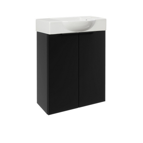 Fackelmann Waschbeckenunterschrank SBC für das Badezimmer, Schwarz Matt, B/H/T: 52 x 60 x 24,3 cm - Bild 3