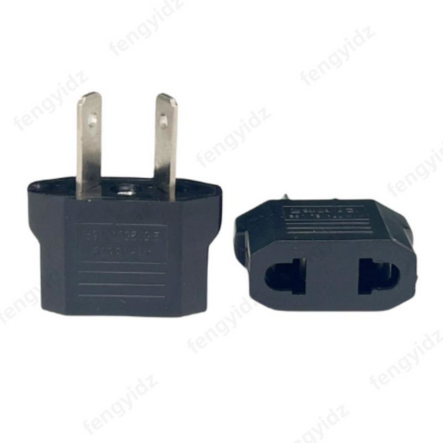 Fengyidz Universal Reiseadapter Konverter von US/EU zu AU/NZ mit 2 Flachstiften, Schwarz - Bild 1