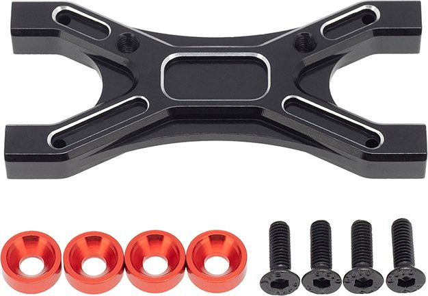 ARRMA RC Auto Flügel Halterung Kreuz Klammer, Aluminium, Metall, Schwarz - Bild 1
