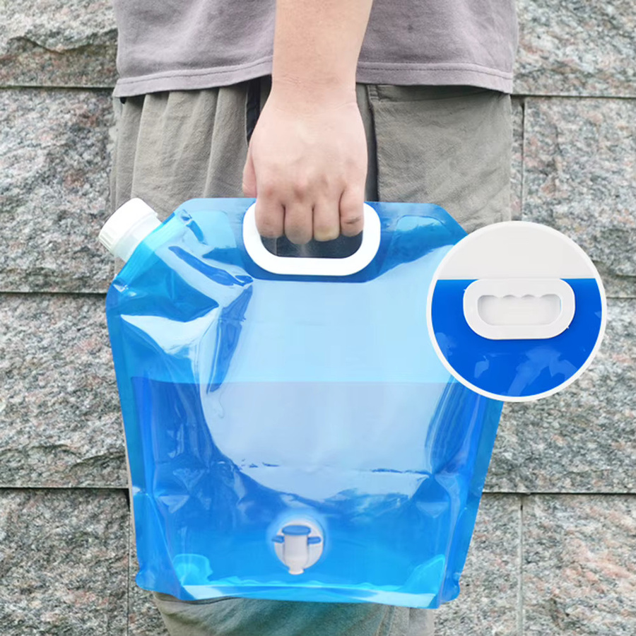 Alloet Trinkwasser-Eimer mit Zapfhahn für Outdoor und Camping, 5 l, Weiß/Blau - Bild 2